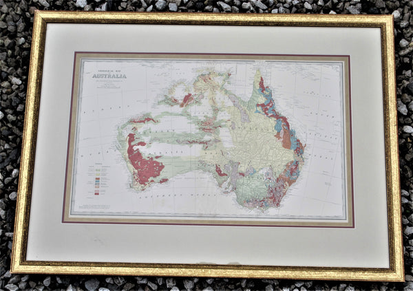 1888 Geological Map Of Australia
