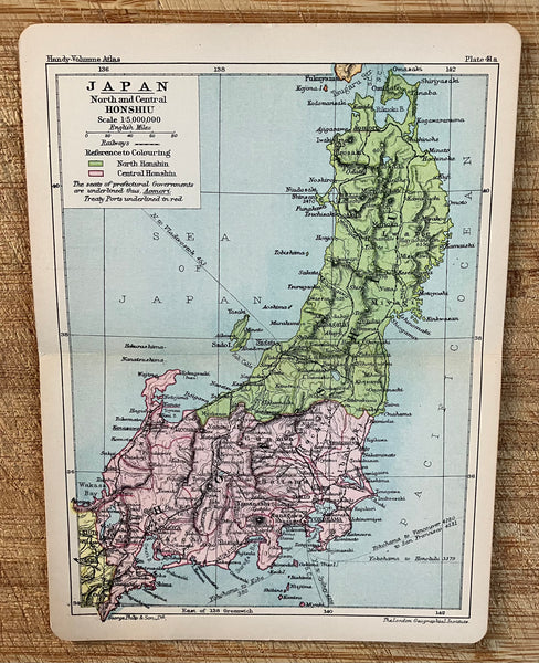 Map of Japan North & Central Honshiu