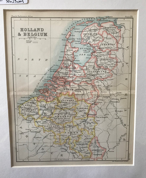 1890 Map of Holland and Belgium
