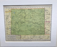 1936 Mounted Map of Wyoming.