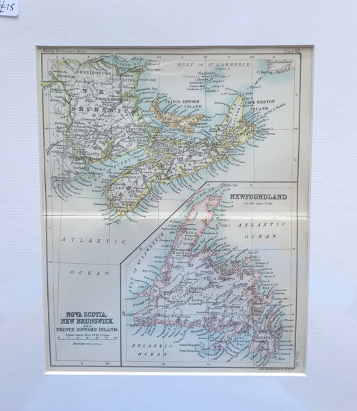 1890 Map of Nova Scotia and Newfoundland