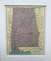 1936 Mounted Map of Alabama.