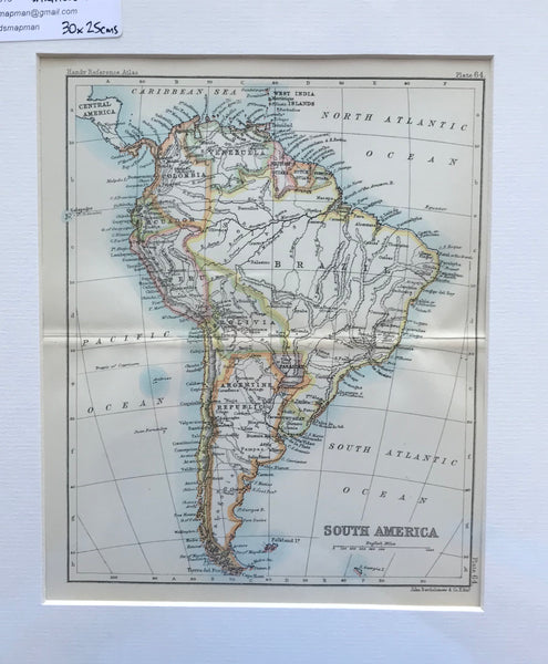 1890 Map of South America