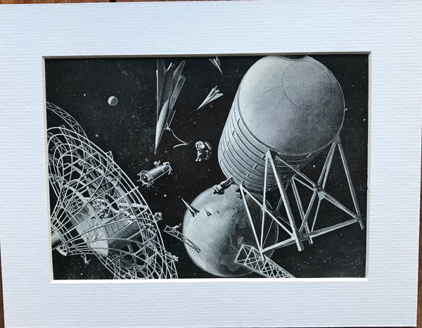 1951 Mounted Space Art Print by RA Smith.