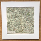 Small Mounted 1920 Map of Matlock and Dovedale.