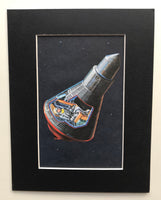 Mounted 1960 Space Capsule Print by Knight.
