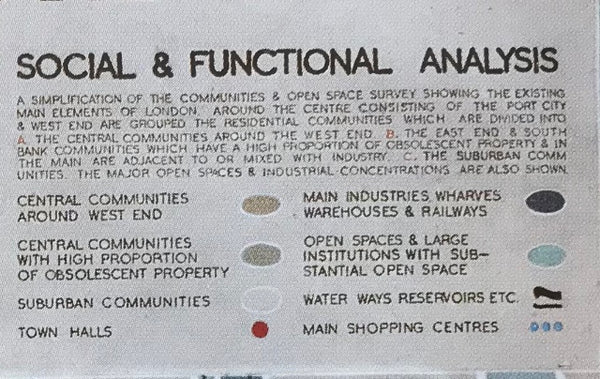 Framed 1943 Map of London showing Social and Functional Analysis. – The ...