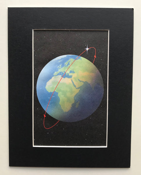 Mounted 1960 Earth Orbit Print by Knight