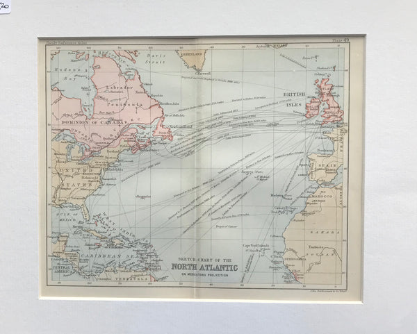 1890 Sketch Chart of North Atlantic