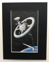 Mounted 1960 Space Station Print by Knight.