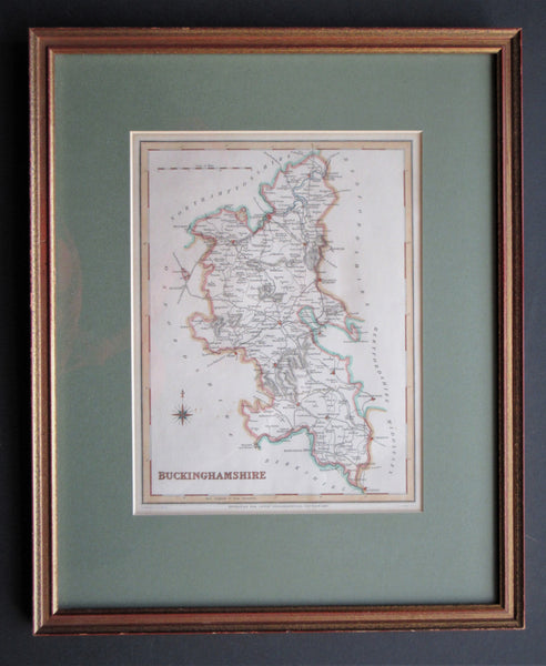 Framed 1840 Map of Buckinghamshire by Creighton.