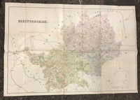 1880 Large Map of Hertfordshire by Kelly’s