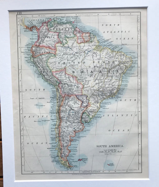 1909 Map of South America