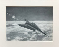 Mounted 1954 Winged Rocket Returning to Earth by RA Smith