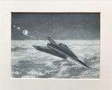 Mounted 1954 Winged Rocket Returning to Earth by RA Smith