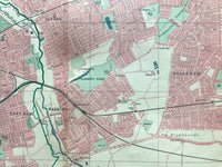 Mounted 1912 Street Plan of East Ham and Barking.