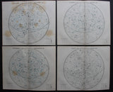 Set of four 1846 Maps of the Heavens by Dower.